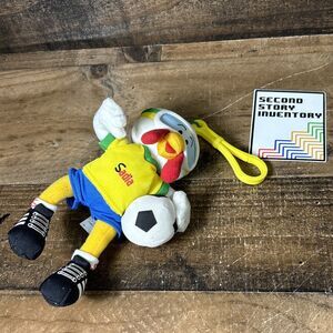 2007 Rio Olympics Sadia Soccer Plush Mascot Keychain Collectible Toy Figure